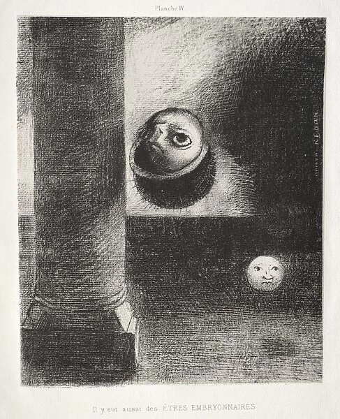 Homage to Goya: There Were Also Embryonic Beings, 1885. Creator: Odilon Redon (French
