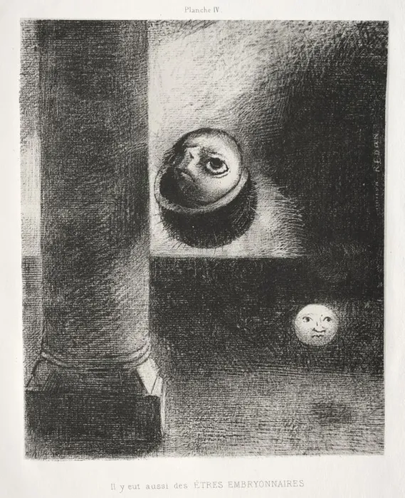 Framed Print : Homage to Goya: There Were Also Embryonic Beings, 1885. Creator: Odilon Redon (French Framed Print : Homage to Goya: There Were Also Embryonic Beings, 1885. Creator: Odilon Redon (French