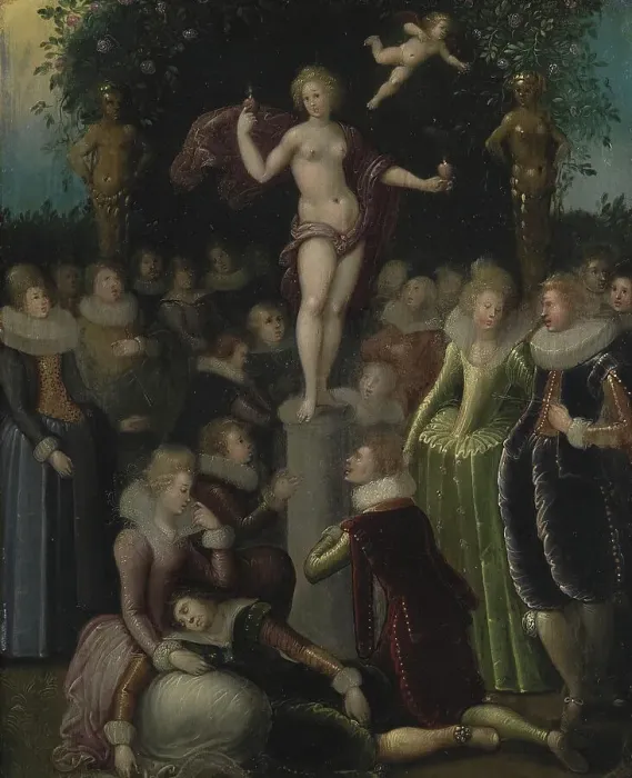 Framed Print : Homage to Venus, 1585-1621. Creators: Louis de Caullery, Pieter Isaacsz Framed Print : Homage to Venus, 1585-1621. Creators: Louis de Caullery, Pieter Isaacsz
