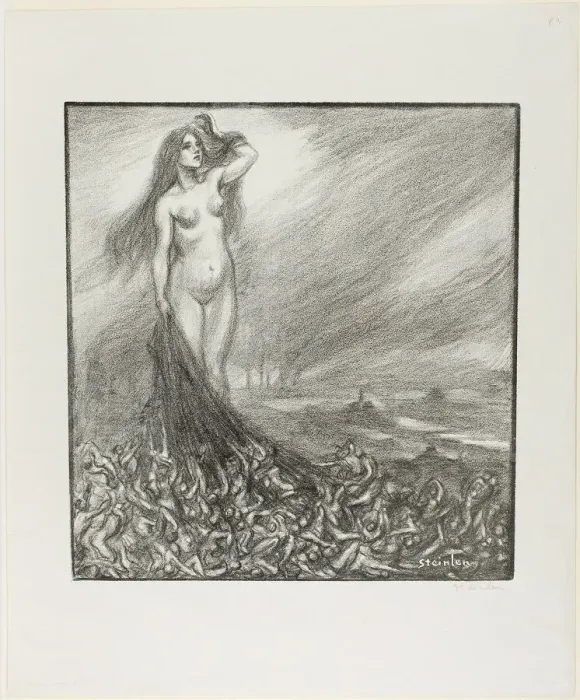 Framed Print : Homage to Zola, c. 1902. Creator: Theophile Alexandre Steinlen Framed Print : Homage to Zola, c. 1902. Creator: Theophile Alexandre Steinlen