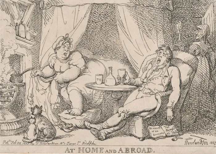 Framed Print : At Home and Abroad, February 28, 1807. February 28, 1807. Creator: Thomas Rowlandson Framed Print : At Home and Abroad, February 28, 1807. February 28, 1807. Creator: Thomas Rowlandson