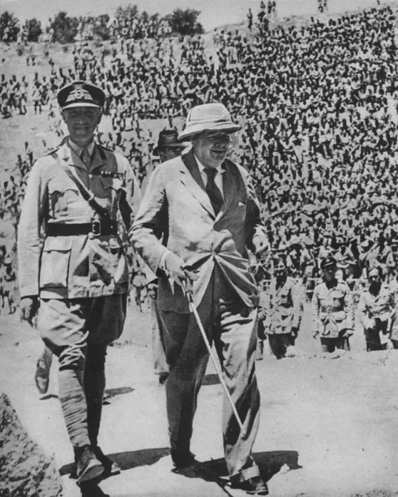 Framed Print : Home via the Battlefields - Mr Churchill in the ancient Roman amphitheatre at Carthage, 1943-44 Framed Print : Home via the Battlefields - Mr Churchill in the ancient Roman amphitheatre at Carthage, 1943-44