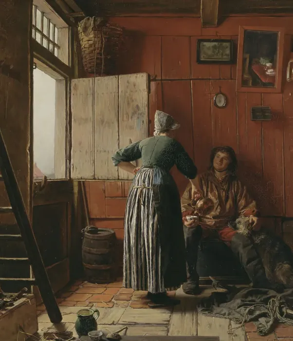 Framed Print : The Home-Coming, 1885. Creator: Ferdinand Fagerlin Framed Print : The Home-Coming, 1885. Creator: Ferdinand Fagerlin