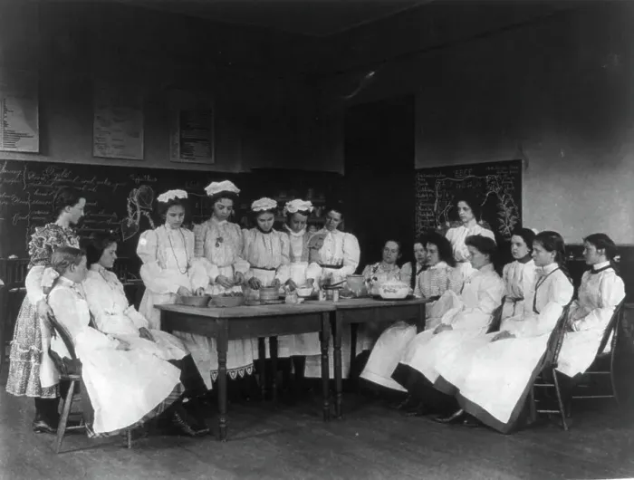 Framed Print : Home economics class, 2nd Division, (1899?). Creator: Frances Benjamin Johnston Framed Print : Home economics class, 2nd Division, (1899?). Creator: Frances Benjamin Johnston