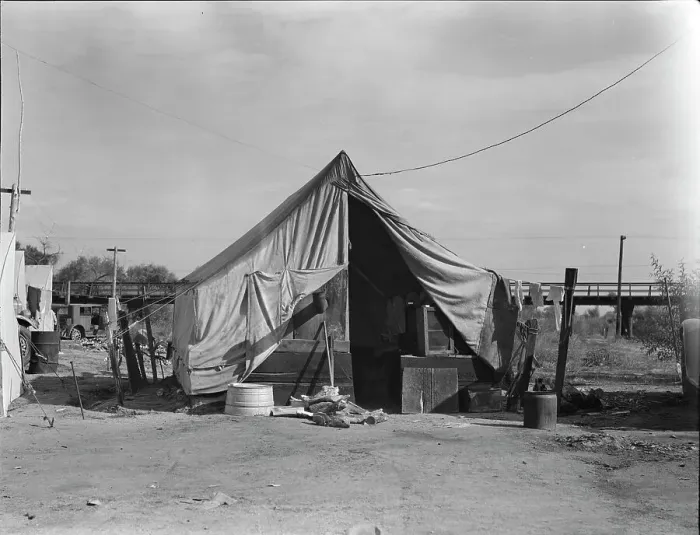 Framed Print : Home of a family of native Californians, migratory workers, Near Porterville, California, 1936. Creator: Dorothea Lange Framed Print : Home of a family of native Californians, migratory workers, Near Porterville, California, 1936. Creator: Dorothea Lange