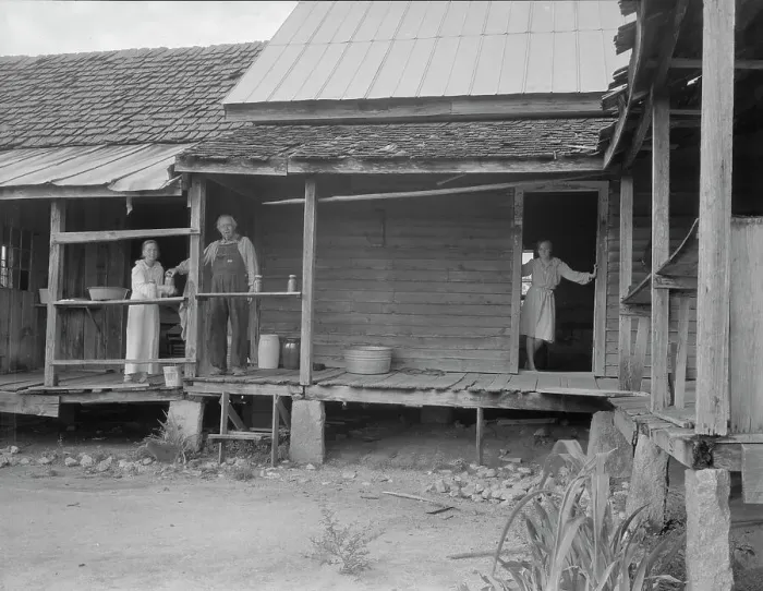 Framed Print : Home of farmer who has raised cotton for fifty years on his own land, Greene County, Georgia, 1937. Creator: Dorothea Lange Framed Print : Home of farmer who has raised cotton for fifty years on his own land, Greene County, Georgia, 1937. Creator: Dorothea Lange