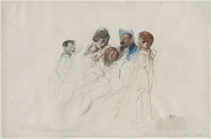 Framed Print : Home on a Furlough, fourth quarter 1800s or first third 1900s. Creator: Jean Louis Forain (French Framed Print : Home on a Furlough, fourth quarter 1800s or first third 1900s. Creator: Jean Louis Forain (French