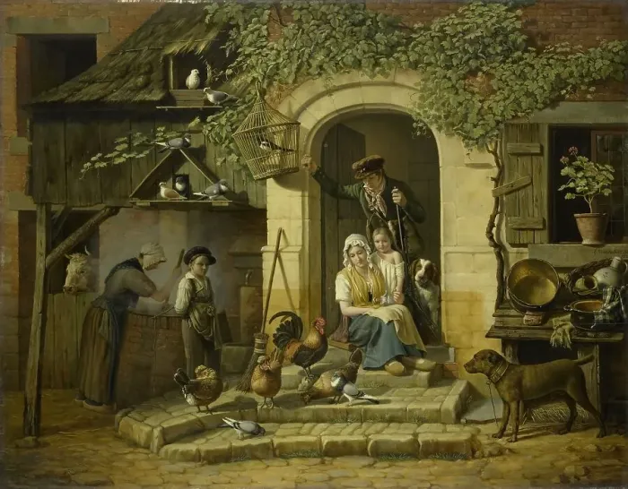 Framed Print : The Home of a Hunter, 1826. Creator: Henri Voordecker Framed Print : The Home of a Hunter, 1826. Creator: Henri Voordecker