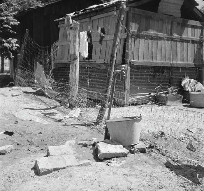 Framed Print : Home of Mexican field worker showing water supply, Brawley, Imperial Valley, California, 1935. Creator: Dorothea Lange Framed Print : Home of Mexican field worker showing water supply, Brawley, Imperial Valley, California, 1935. Creator: Dorothea Lange