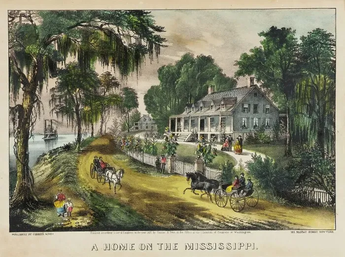 Framed Print : A Home on the Mississippi, 1871. Creator: Currier and Ives Framed Print : A Home on the Mississippi, 1871. Creator: Currier and Ives