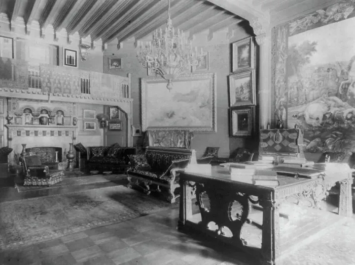 Framed Print : Home of Phoebe Apperson Hearst (widow of George Hearst) at 1400 New Hampshire Ave. NW... c1900. Creator: Frances Benjamin Johnston Framed Print : Home of Phoebe Apperson Hearst (widow of George Hearst) at 1400 New Hampshire Ave. NW... c1900. Creator: Frances Benjamin Johnston