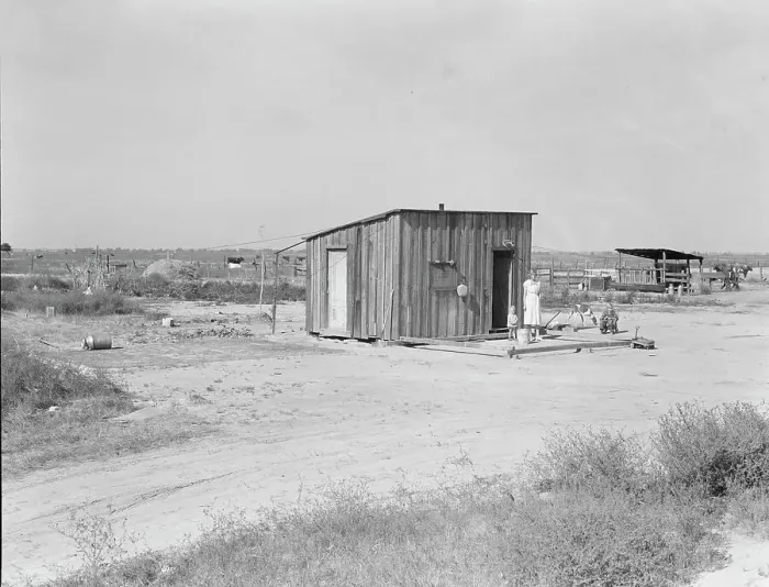 Framed Print : Home of rural rehabilitation client, Tulare County, California, 1938. Creator: Dorothea Lange Framed Print : Home of rural rehabilitation client, Tulare County, California, 1938. Creator: Dorothea Lange