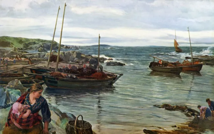 Framed Print : Home with the Tide, 1880, (1912). Artist: James Clarke Hook Framed Print : Home with the Tide, 1880, (1912). Artist: James Clarke Hook