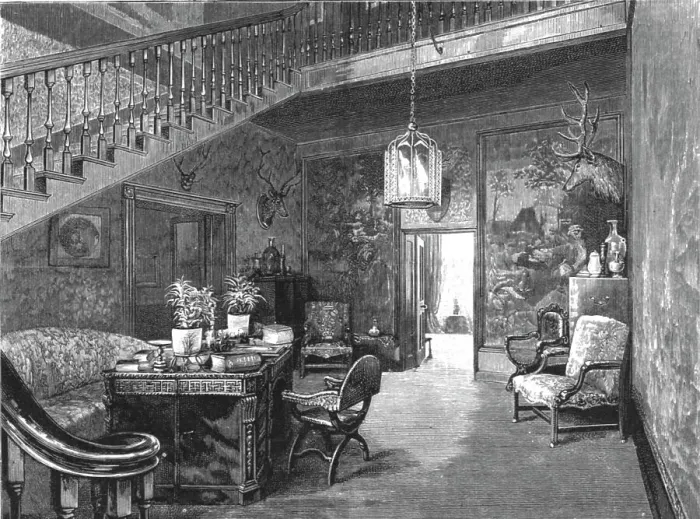 Framed Print : The home of TRH Prince and Princess Christian, The Hall, Cumberland Lodge, 1891. Creator: Unknown Framed Print : The home of TRH Prince and Princess Christian, The Hall, Cumberland Lodge, 1891. Creator: Unknown