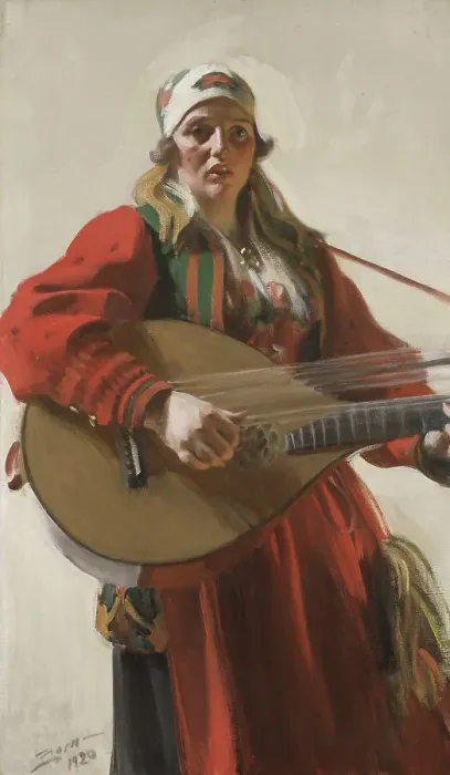 Framed Print : Home Tunes, 1920. Creator: Anders Leonard Zorn Framed Print : Home Tunes, 1920. Creator: Anders Leonard Zorn