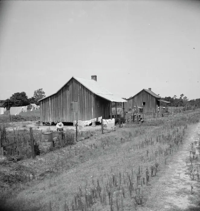 Framed Print : Home of turpentine workers near Godwinsville, Georgia, 1937. Creator: Dorothea Lange Framed Print : Home of turpentine workers near Godwinsville, Georgia, 1937. Creator: Dorothea Lange