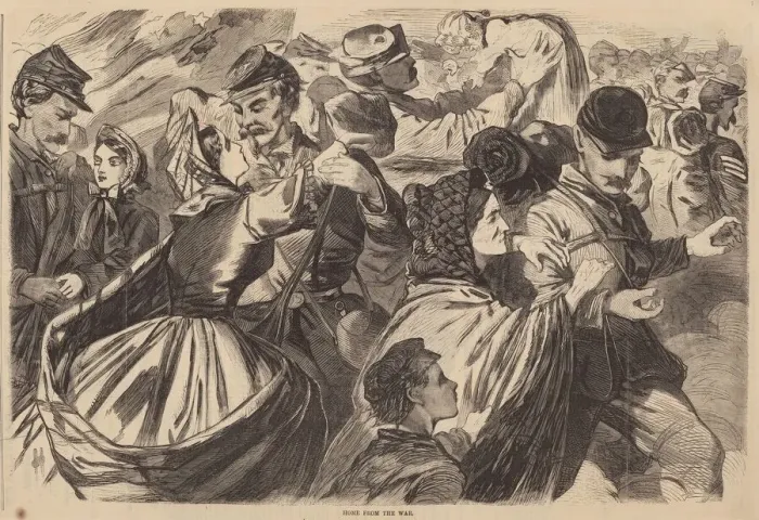 Framed Print : Home from the War, published 1863. Creator: Winslow Homer Framed Print : Home from the War, published 1863. Creator: Winslow Homer