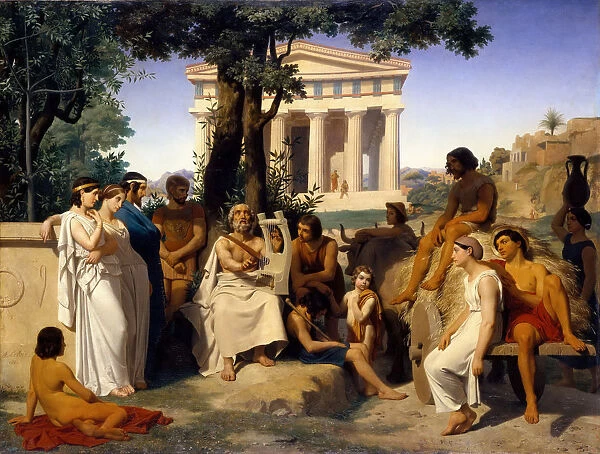 Homer. Artist: Leloir, Jean-Baptiste Auguste (1809-1892)