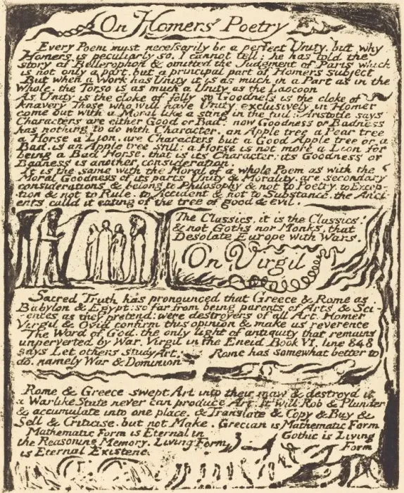 Framed Print : On Homers Poetry (and) On Virgil, 1822. Creator: William Blake Framed Print : On Homers Poetry (and) On Virgil, 1822. Creator: William Blake