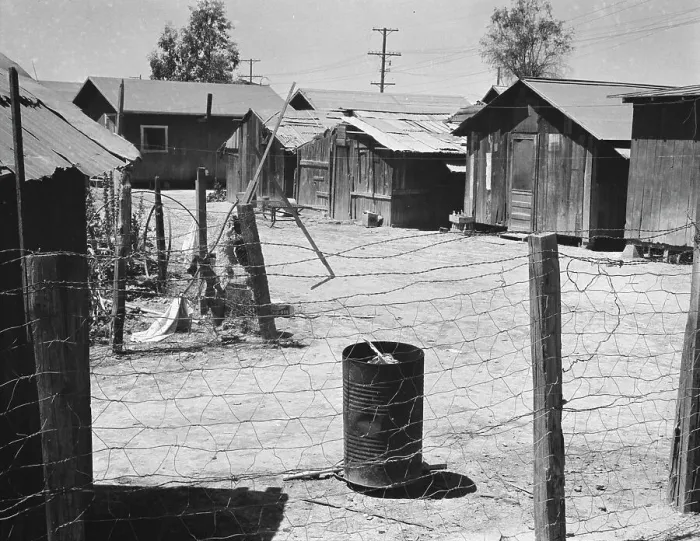Framed Print : Homes of Mexican field laborers, Brawley, Imperial Valley, California, 1935. Creator: Dorothea Lange Framed Print : Homes of Mexican field laborers, Brawley, Imperial Valley, California, 1935. Creator: Dorothea Lange