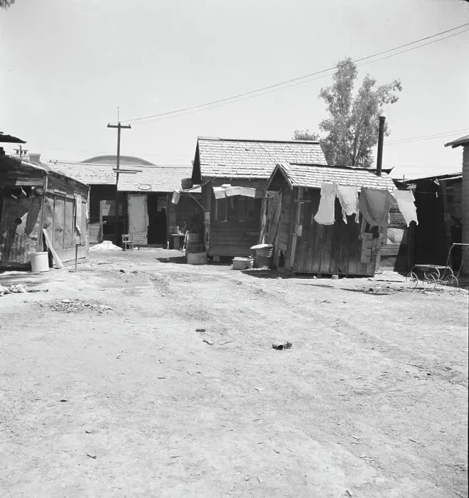 Framed Print : Homes of Mexican field workers, Brawley, Imperial Valley, California, 1935. Creator: Dorothea Lange Framed Print : Homes of Mexican field workers, Brawley, Imperial Valley, California, 1935. Creator: Dorothea Lange