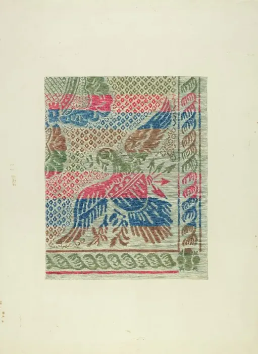 Framed Print : Homespun Bedspread, c. 1938. Creator: Gene Luedke Framed Print : Homespun Bedspread, c. 1938. Creator: Gene Luedke
