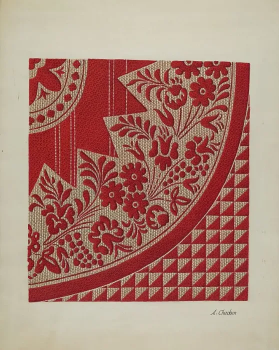 Framed Print : Homespun Coverlet, c. 1937. Creator: Alexander Chudom Framed Print : Homespun Coverlet, c. 1937. Creator: Alexander Chudom