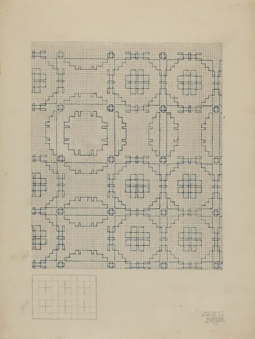 Framed Print : Homespun Quilt, c. 1937. Creator: Julie C Brush Framed Print : Homespun Quilt, c. 1937. Creator: Julie C Brush