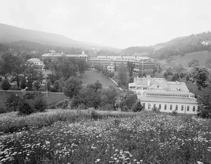 Framed Print : The Homestead from Sunset Hill, Virginia Hot Springs, c.between 1910 and 1920. Creator: Unknown Framed Print : The Homestead from Sunset Hill, Virginia Hot Springs, c.between 1910 and 1920. Creator: Unknown