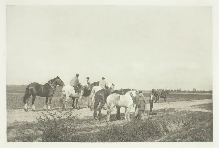 Framed Print : Homewards from Plough, c. 1889, printed October 1889. Creator: Joseph Gale Framed Print : Homewards from Plough, c. 1889, printed October 1889. Creator: Joseph Gale