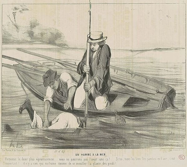 Un homme a la mer, 19th century. Creator: Honore Daumier