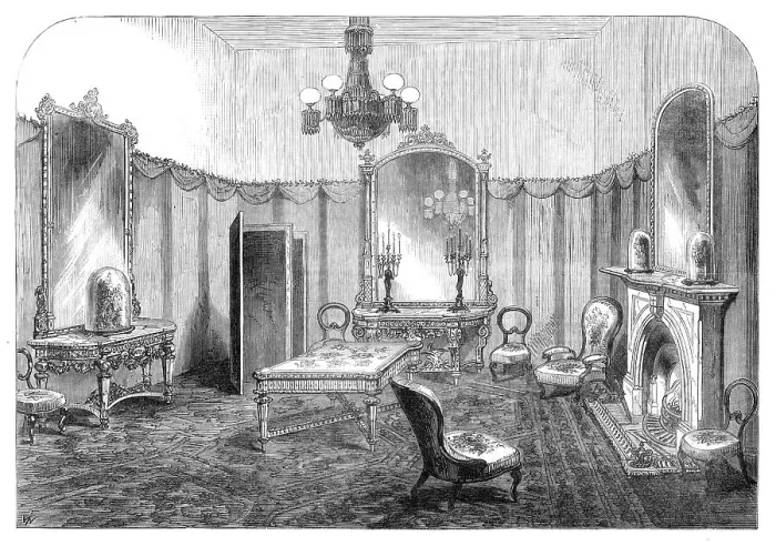 Framed Print : The Hon. Artillery Company's Ball: the Princess of Wales's Boudoir, 1870. Creator: Unknown Framed Print : The Hon. Artillery Company's Ball: the Princess of Wales's Boudoir, 1870. Creator: Unknown