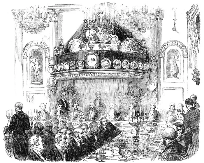 Framed Print : The Hon. East India Company's Banquet at the London Tavern to Lieutenant-General Patrick Grant, C.B. Creator: Unknown Framed Print : The Hon. East India Company's Banquet at the London Tavern to Lieutenant-General Patrick Grant, C.B. Creator: Unknown