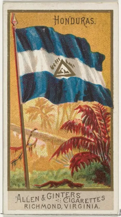 Framed Print : Honduras, from Flags of All Nations, Series 2 (N10) for Allen &amp