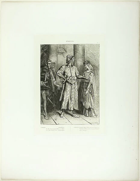 Honest Iago, my Desdemona must I leave to thee, plate four from Othello, 1844. Creator: Theodore Chasseriau