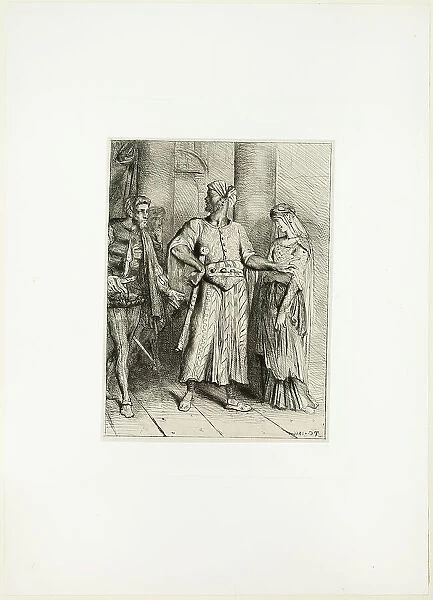 Honest Iago, my Desdemona must I leave to thee, plate four from Othello, 1844. Creator: Theodore Chasseriau