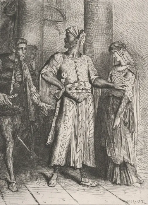Framed Print : Honest Iago, my Desdemona must I leave to thee: plate 4 from Othell Framed Print : Honest Iago, my Desdemona must I leave to thee: plate 4 from Othell