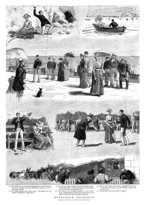 Framed Print : Honeymoon Hardships, part 2, 1890. Creator: Unknown Framed Print : Honeymoon Hardships, part 2, 1890. Creator: Unknown