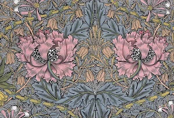 Honeysuckle. Decorative fabric, 1876. Creator: Morris, William (1834-1896)