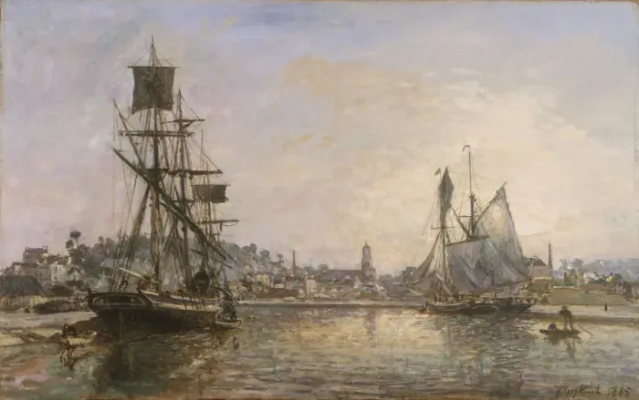 Framed Print : Honfleur, 1865. Creator: Johan Barthold Jongkind Framed Print : Honfleur, 1865. Creator: Johan Barthold Jongkind