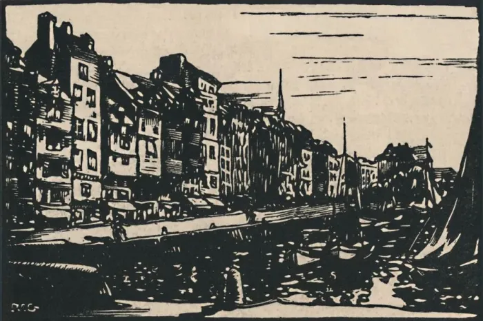 Framed Print : Honfleur - Le Vieux Bassin, 1919. Artist: Paul-Elie Gernez Framed Print : Honfleur - Le Vieux Bassin, 1919. Artist: Paul-Elie Gernez