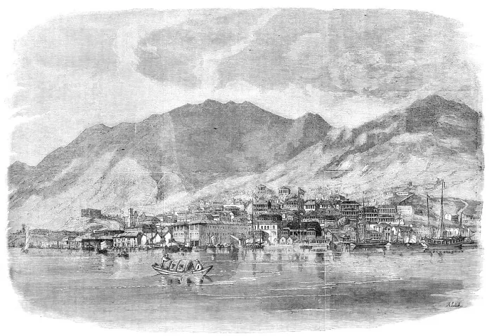 Framed Print : Hong-Kong: Central Portion of the Town of Victoria, 1857. Creator: Unknown