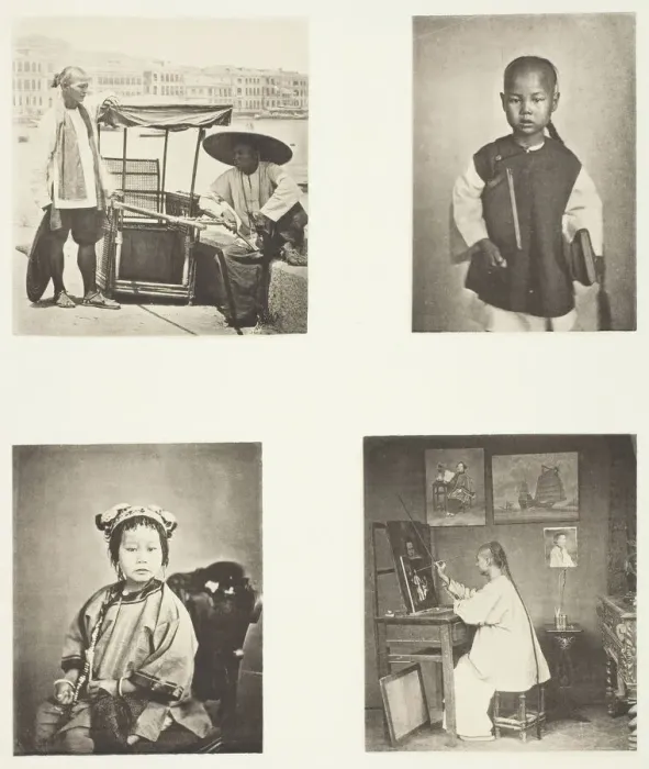 Framed Print : A Hong-Kong Sedan Chair; A Chineses School-Boy; A Chinese Girl; A Hong-Kong Artist, c Framed Print : A Hong-Kong Sedan Chair; A Chineses School-Boy; A Chinese Girl; A Hong-Kong Artist, c