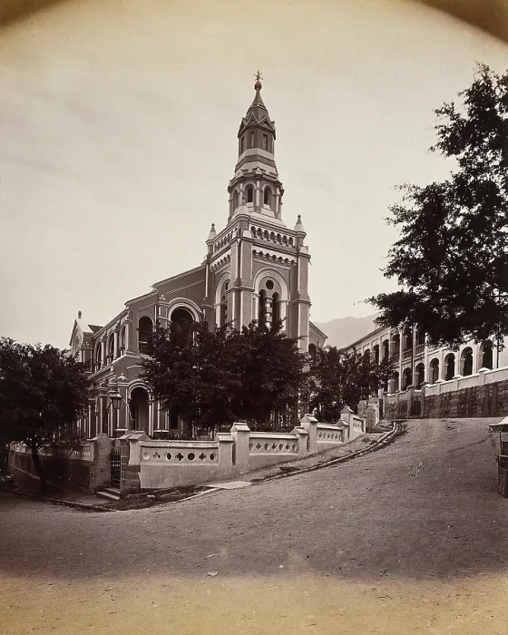 Framed Print : Hong Kong: the Union Chapel, c1873. Creator: William Pryor Floyd Framed Print : Hong Kong: the Union Chapel, c1873. Creator: William Pryor Floyd