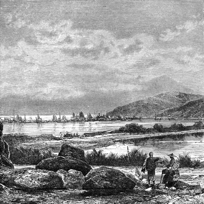 Framed Print : Hong Kong, view from Kowlun, c1890 Framed Print : Hong Kong, view from Kowlun, c1890