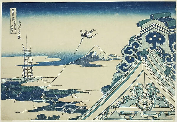 Honganji Temple at Asakusa in Edo (Toto Asakusa Honganji), from the series 'Thirty... c. 1830 / 33. Creator: Hokusai. Honganji Temple at Asakusa in Edo (Toto Asakusa Honganji), from the series 'Thirty... c. 1830 / 33. Creator: Hokusai