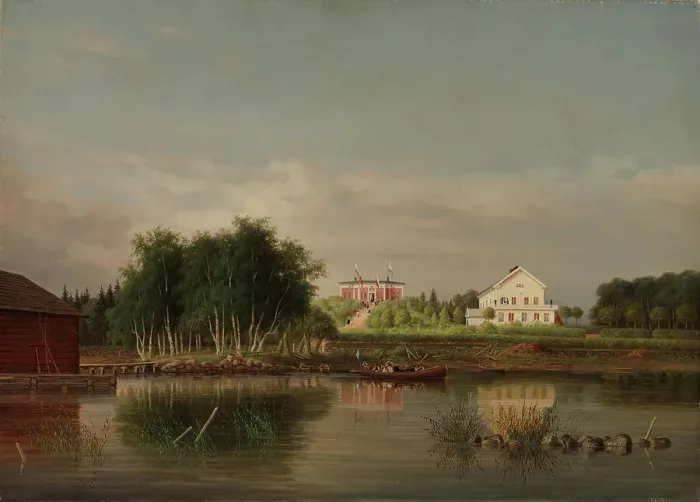 Framed Print : Honkola Manor in Urjala, 1867. Creator: Magnus von Wright Framed Print : Honkola Manor in Urjala, 1867. Creator: Magnus von Wright