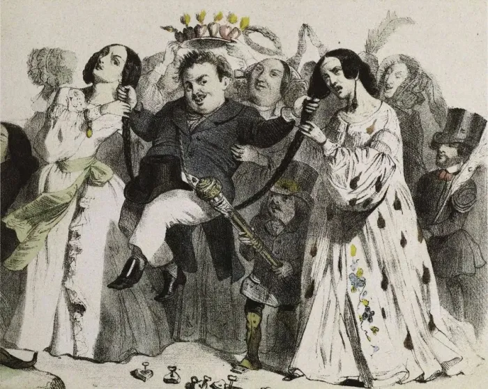 Framed Print : Honore de Balzac, the most prolific of our authors, supported and crowned by women, 1839 Framed Print : Honore de Balzac, the most prolific of our authors, supported and crowned by women, 1839