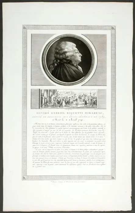 Framed Print : HonoreGabriel Riquetti Mirabeau, Deputy of the Provence Region, from Tableaux histor... 1798-1804. Creator: Charles Francois Gabriel Levachez Framed Print : HonoreGabriel Riquetti Mirabeau, Deputy of the Provence Region, from Tableaux histor... 1798-1804. Creator: Charles Francois Gabriel Levachez