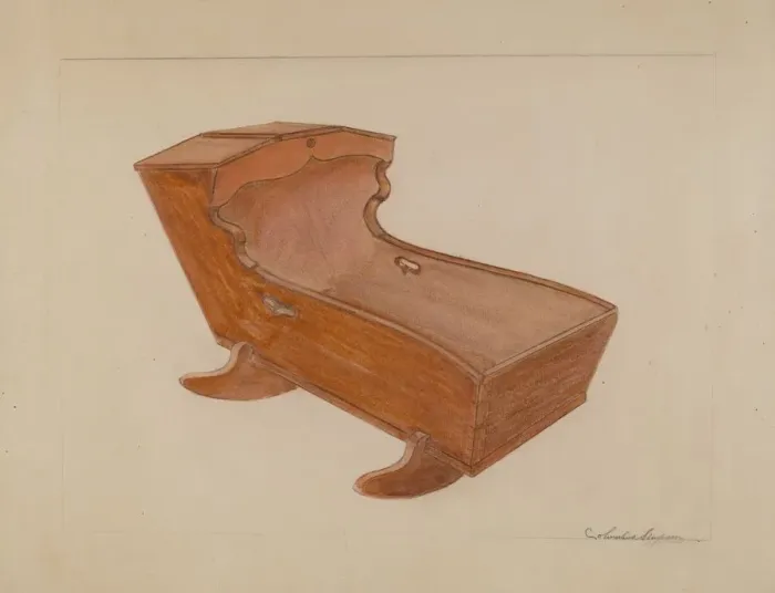 Framed Print : Hooded Cradle, 1935 / 1942. Creator: Columbus Simpson Framed Print : Hooded Cradle, 1935 / 1942. Creator: Columbus Simpson